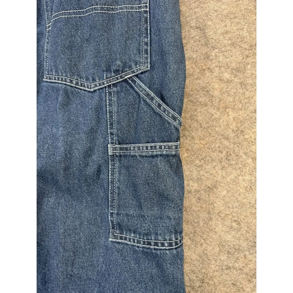 USA Works Jeans Men 42X32 Blue Denim 5-Pocket Carpenter Work Loop Casual Comfort